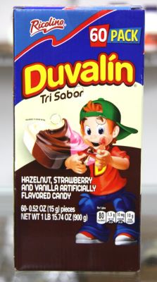 Tri Sabor Duvalin Mexican Candy – Hazelnut, Strawberry, and Vanilla - Front